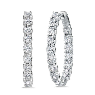 14K White Gold Basics Hoops